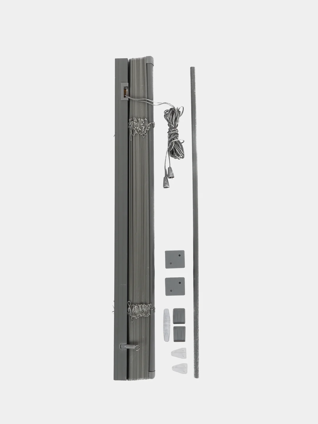 Жалюзи на окна горизонтальные пластиковые серые Brabix 60*155 см, 608613