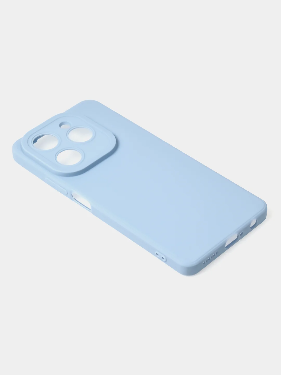 Голубой чехол для Tecno Spark 20 Pro (4G) цветной матовый с дополнительной защитой камеры