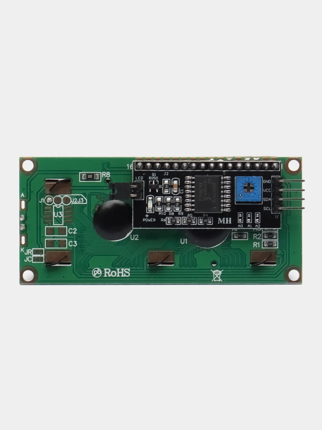 Символьный дисплей 1602 + I2C конвертер (распаян) - CИНИЙ. J-get
