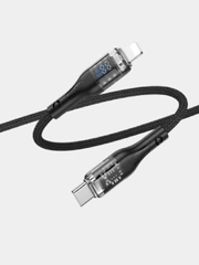 Кабель Hoco U115 с Type-C на Lightning 20W для зарядки и передачи данных с LED-ДИСПЛЕЕМ