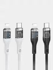 Кабель Hoco U115 с Type-C на Lightning 20W для зарядки и передачи данных с LED-ДИСПЛЕЕМ