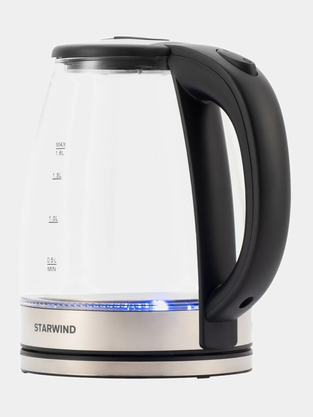 Чайник электрический StarWind SKG4777, 2000 Вт, черный и прозрачный