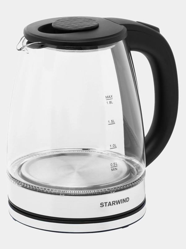 Чайник электрический StarWind SKG2050, 1800Вт, черный и серебристый