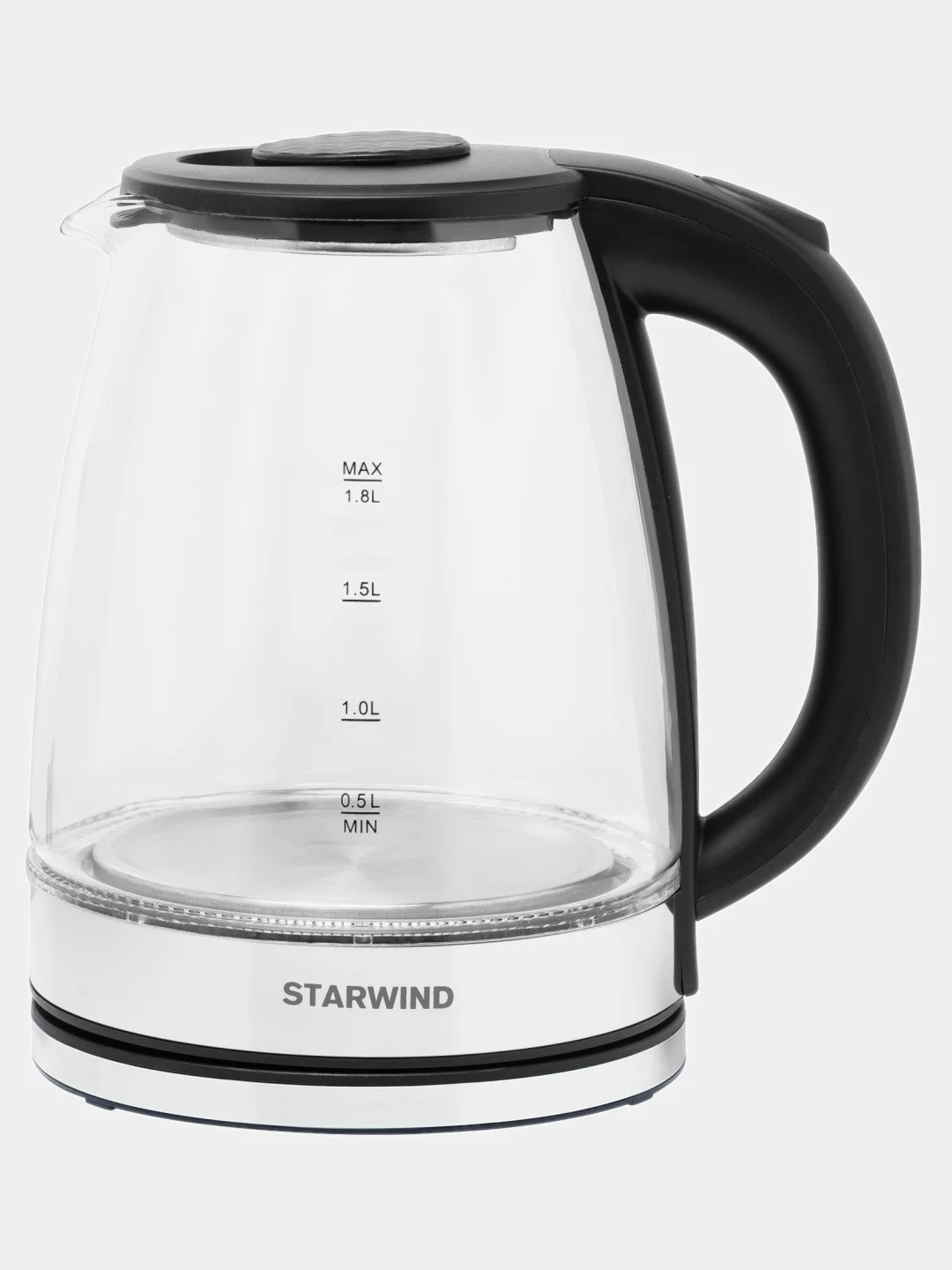 Чайник электрический StarWind SKG2050, 1800Вт, черный и серебристый