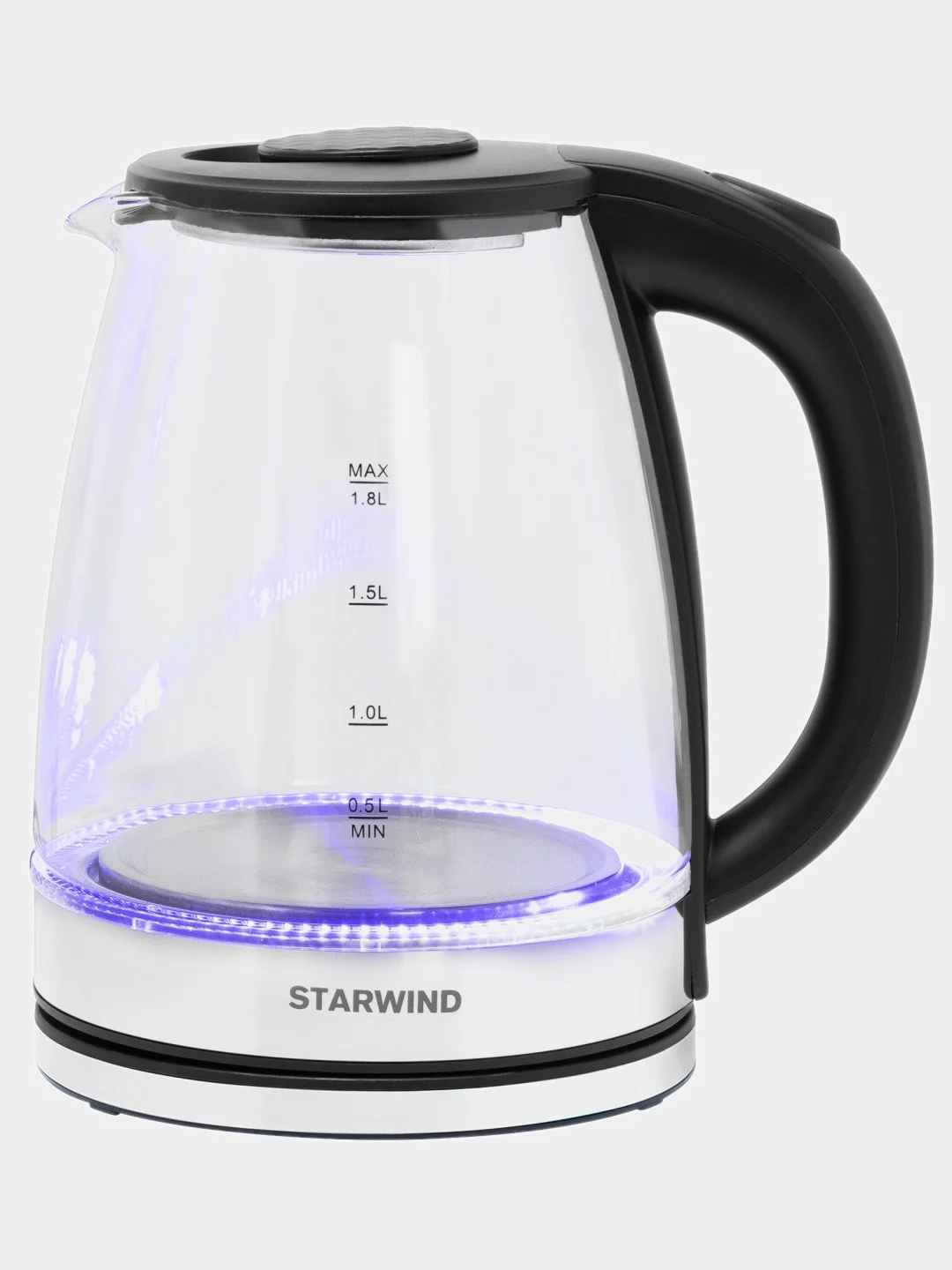 Чайник электрический StarWind SKG2050, 1800Вт, черный и серебристый