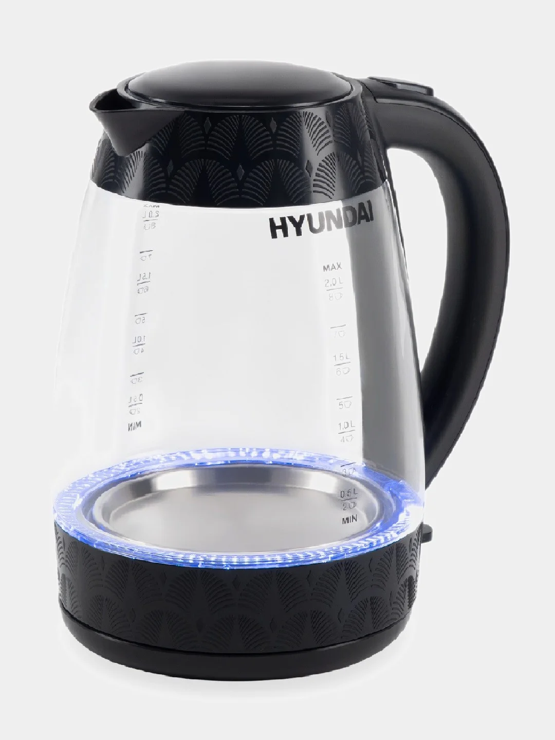 Чайник электрический Hyundai HYK-G4505, 2200 Вт, черный