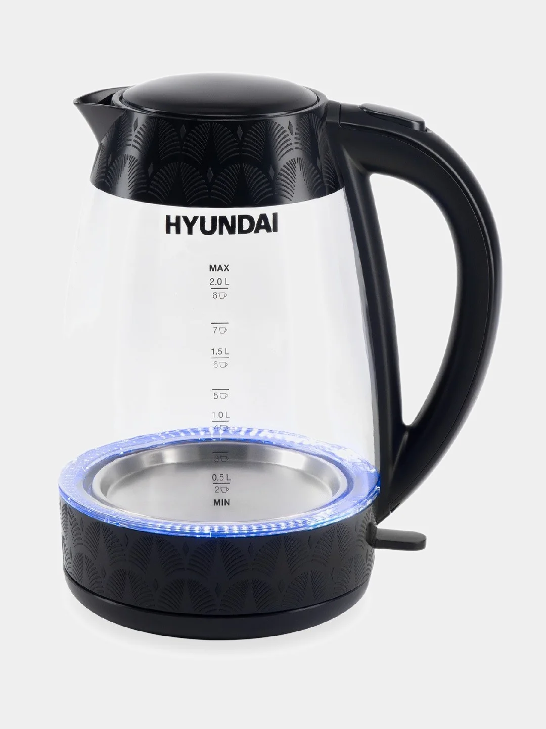 Чайник электрический Hyundai HYK-G4505, 2200 Вт, черный
