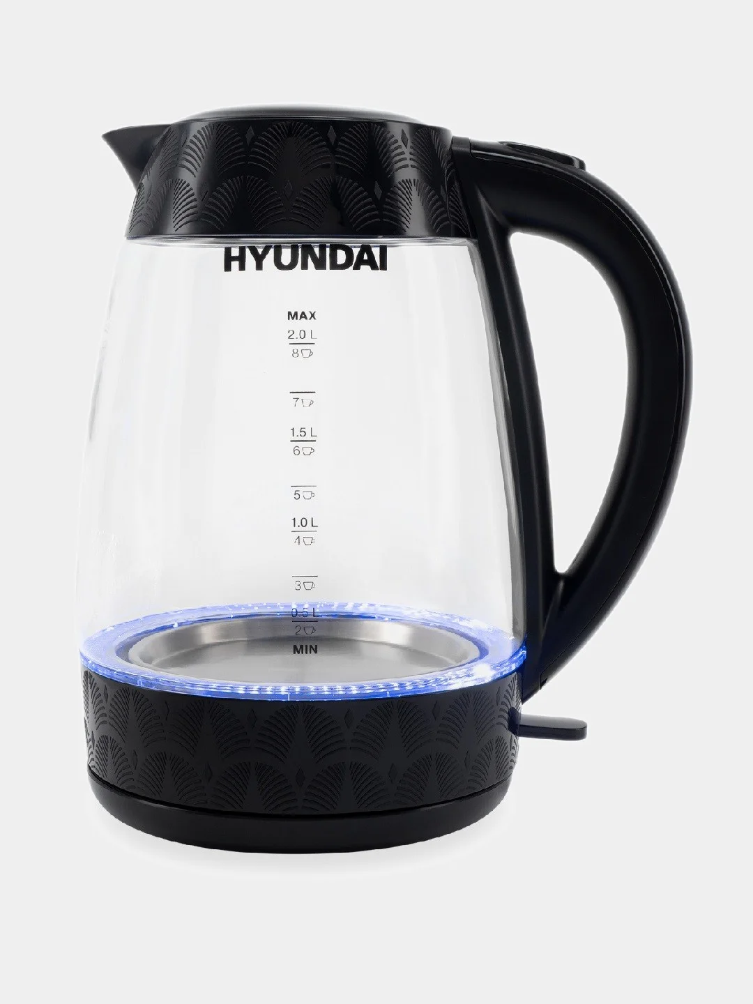 Чайник электрический Hyundai HYK-G4505, 2200 Вт, черный