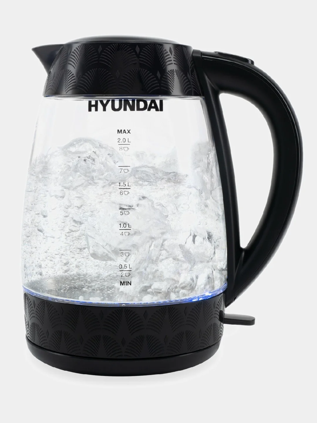 Чайник электрический Hyundai HYK-G4505, 2200 Вт, черный