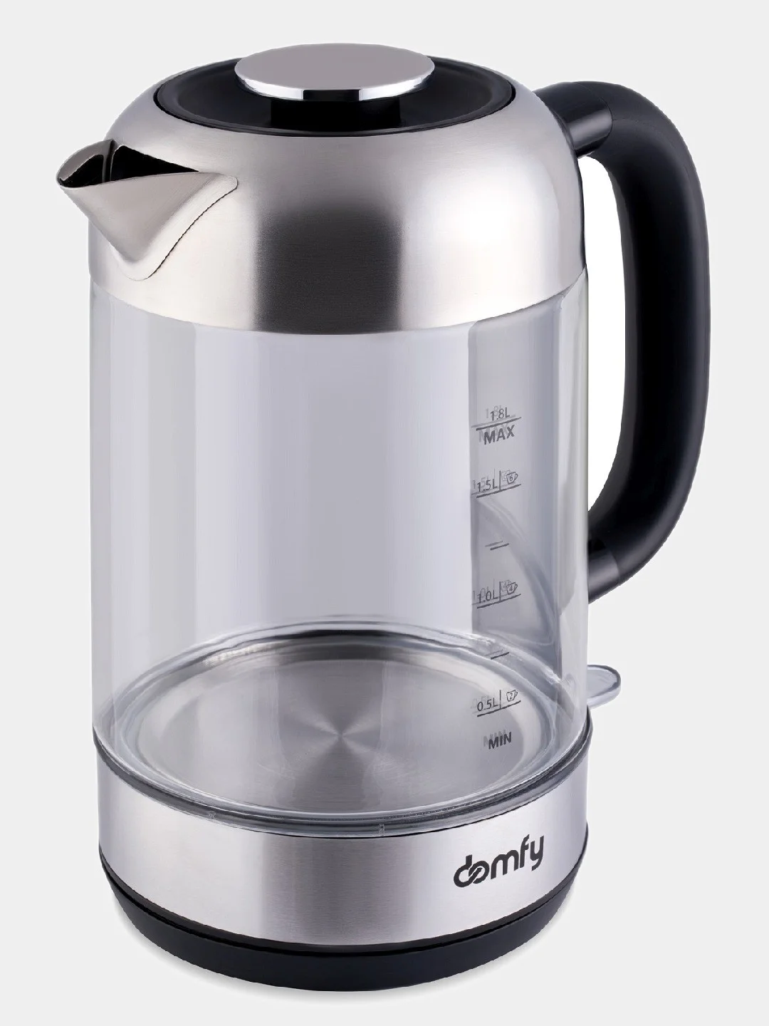 Чайник электрический DOMFY DSM-EK401, 2200 Вт, черный и прозрачный