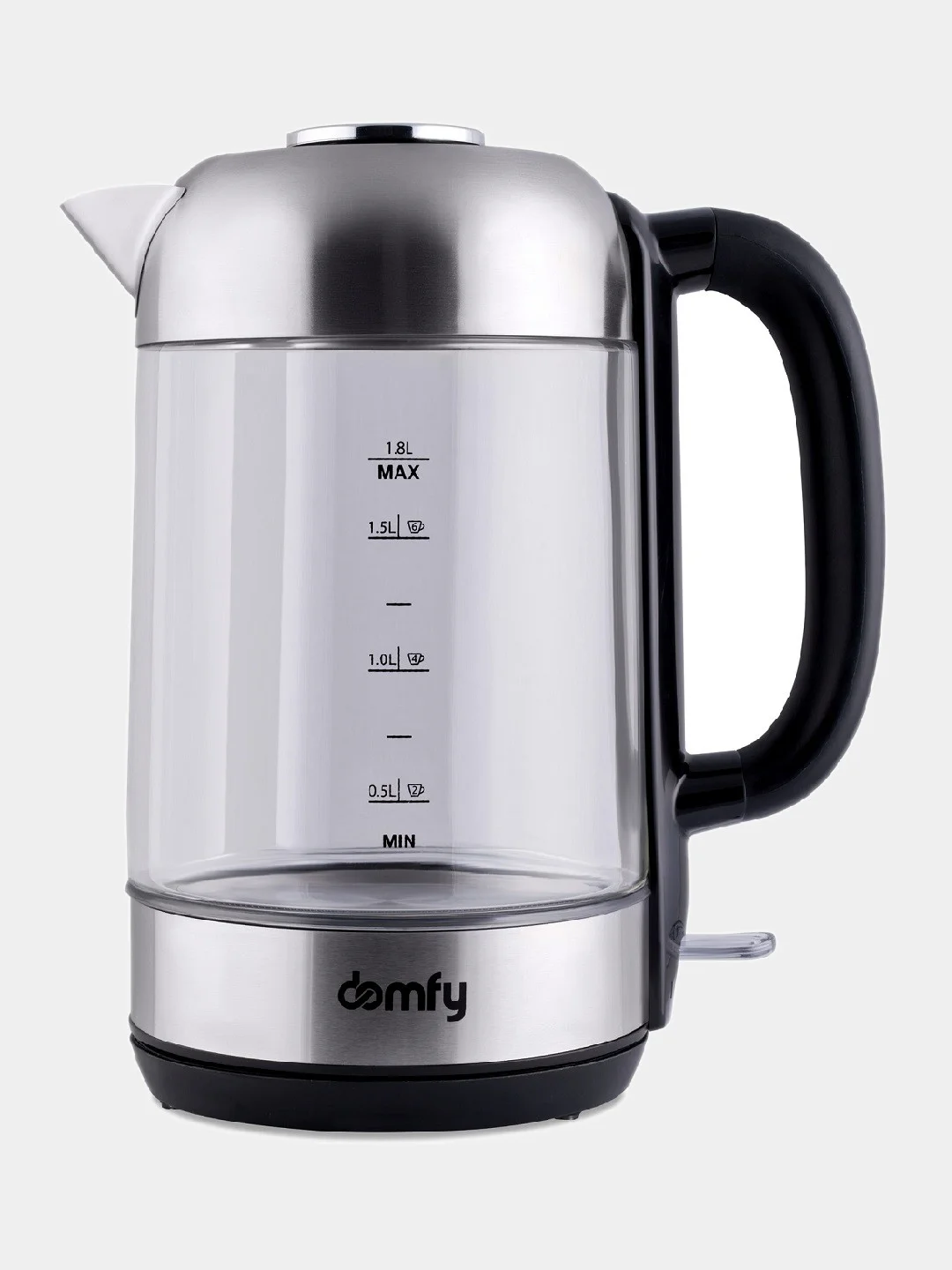 Чайник электрический DOMFY DSM-EK401, 2200 Вт, черный и прозрачный