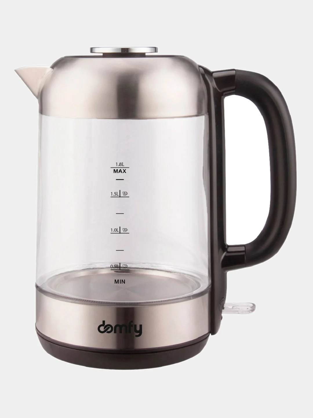 Чайник электрический DOMFY DSM-EK401, 2200 Вт, черный и прозрачный