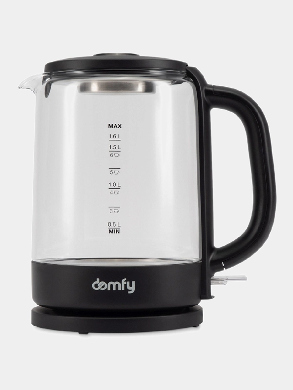 Чайник электрический DOMFY DSB-EK304, 2200 Вт, черный
