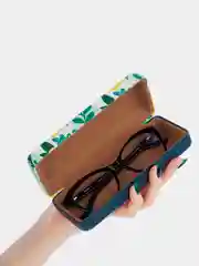Лимонный футляр чехол для очков КАРТОФАН, очечник с твёрдым корпусом и мягкой замшевой подкладкой