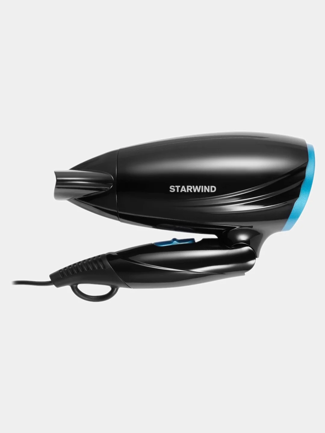 Фен StarWind SHD 7066, дорожный, 1600Вт, черный и синий