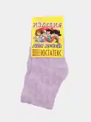 Лавандовый гольфы белые цветные детские летние с рельефным рисунком (ажурные) ЮстаТекс