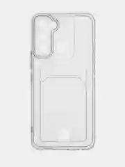 Чехол для Tecno Spark 8C / GO 2022, 10 / 10C прозрачный с карманом для карты