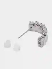 Золотой женские серьги-кольца с камнями