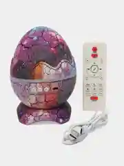 Фиолетовый ночник-проектор звездного неба "Яйцо дракона" с bluetooth, светильник лазерный с пультом