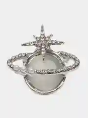 Серебряный брошь Планета со звездой / Брошь космос на подарок