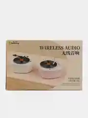 Белый беспроводная портативная Bluetooth  колонка, с радио и 12 звуковых эффектов