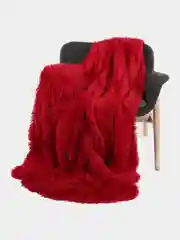 Вишнёвый плед травка, искусственный мех, 240 х 220 см