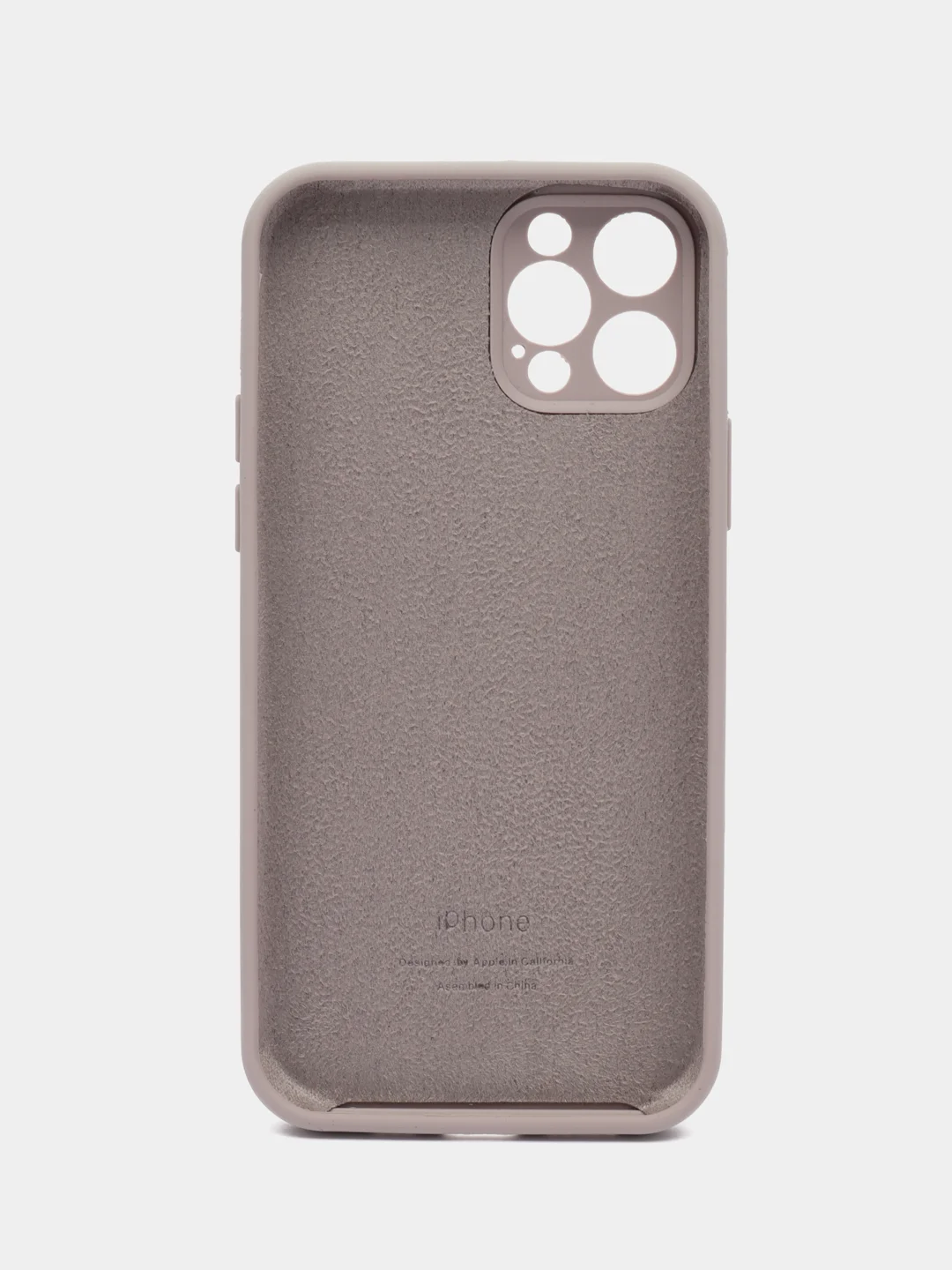 Сиреневый чехол для iPhone (Айфон) 12, 13, 14, Pro, Max, силиконовый + микрофибра, с защитой камеры