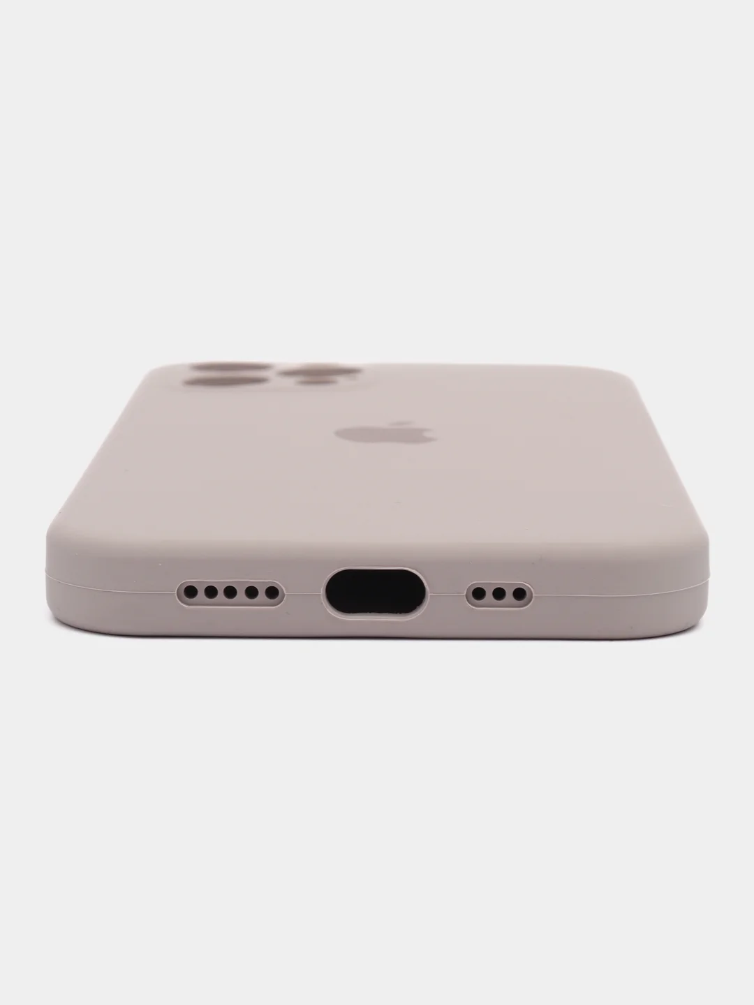 Сиреневый чехол для iPhone (Айфон) 12, 13, 14, Pro, Max, силиконовый + микрофибра, с защитой камеры