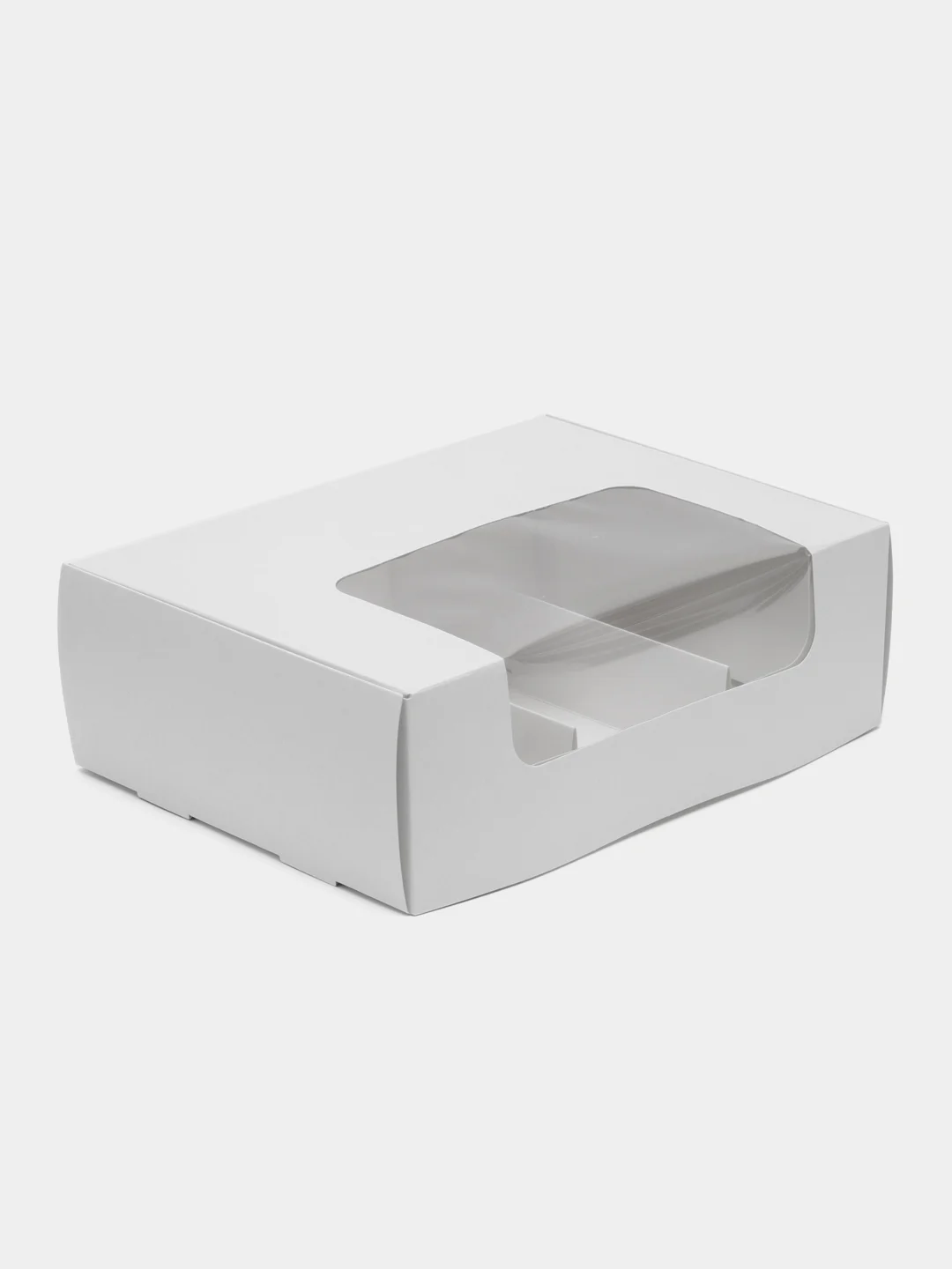 Белый коробка складная под 3 эклера, 20 x 15 x 6 см