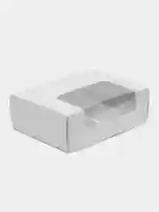 Белый коробка складная под 3 эклера, 20 x 15 x 6 см
