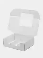 Белый коробка складная под 3 эклера, 20 x 15 x 6 см