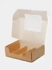 Белый коробка складная под 3 эклера, 20 x 15 x 6 см