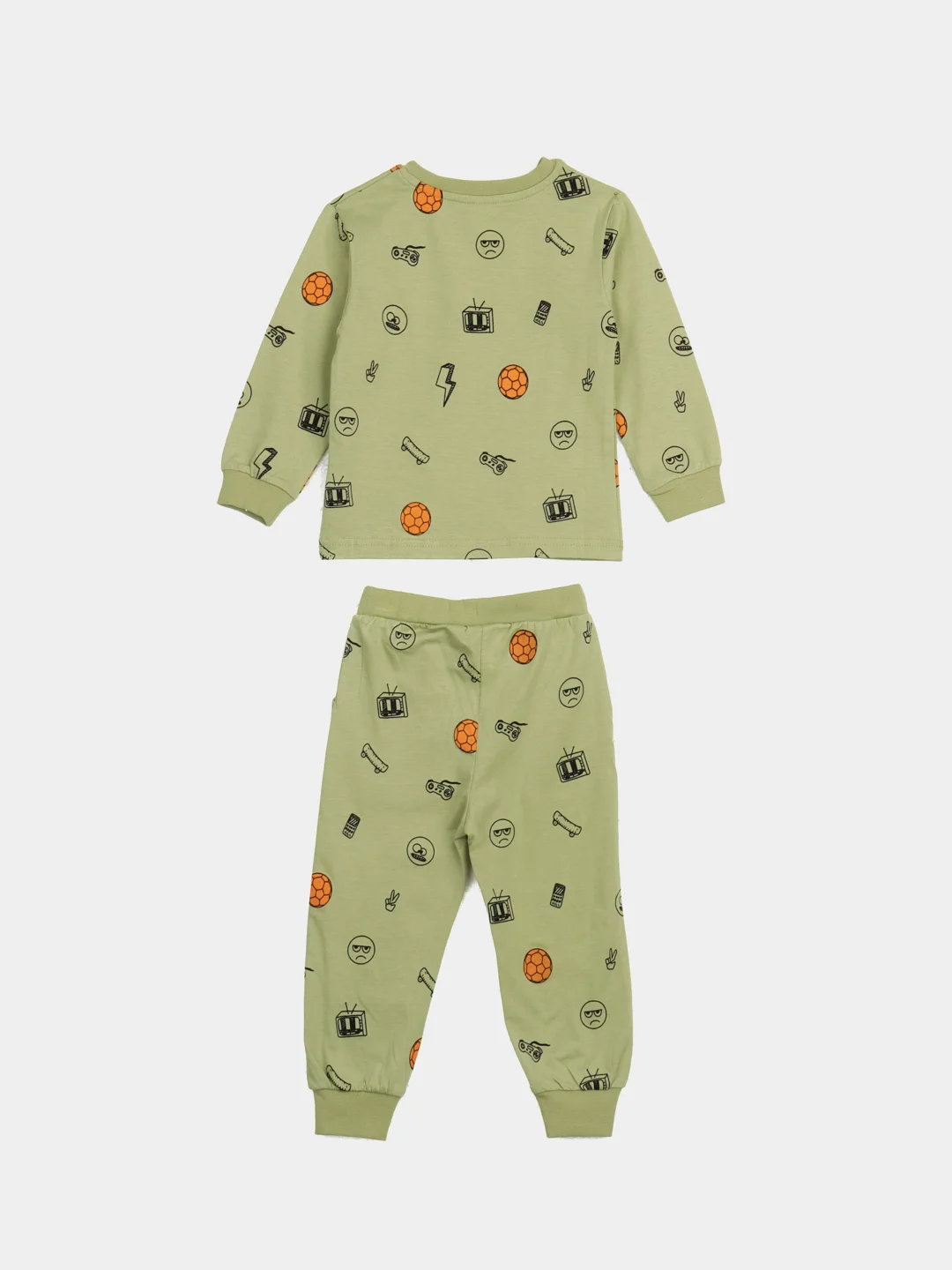 Оливковый хлопковая пижама для мальчика, рост 92-110 см, 2-5 лет, 6 расцветок