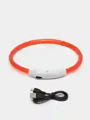 Красный светящийся  ошейник силиконовый для собак на USB зарядке