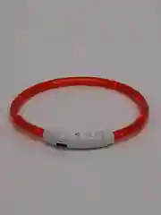Красный светящийся  ошейник силиконовый для собак на USB зарядке