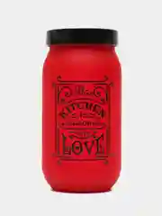 Банка для сыпучих продуктов "Любовь на кухне", 1 л, цвет красный
