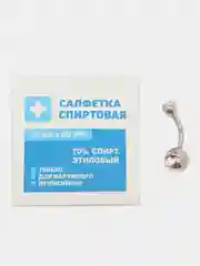 Белый пирсинг Банан для пупка