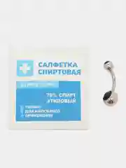 Салатовый пирсинг Банан для пупка