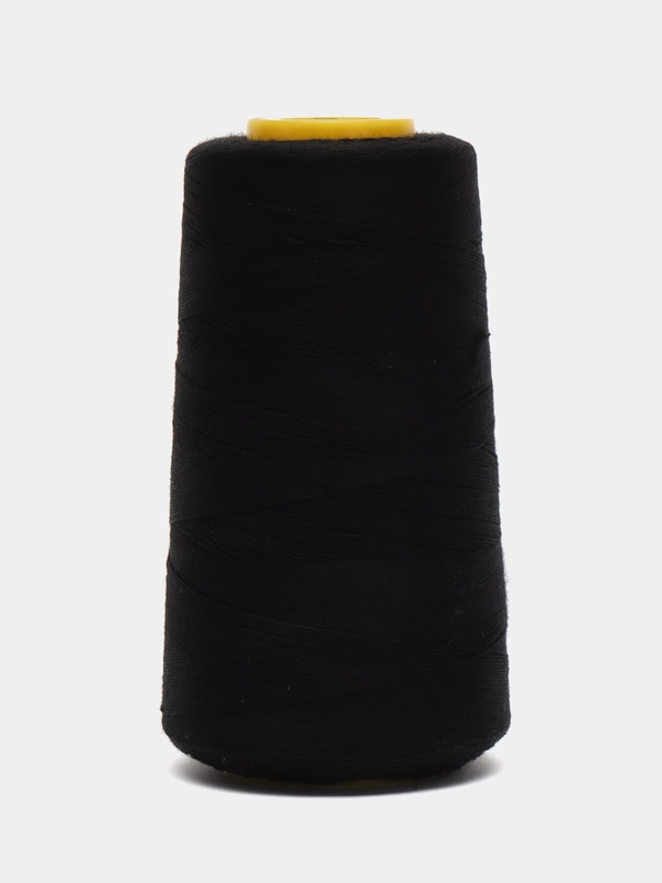 Нитки Gamma Micron 20s/3, цвет черный, полиэстер, 912м, 1шт