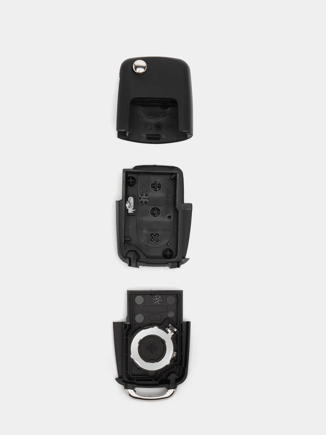 Ключ выкидной VOLKSWAGEN, SEAT, SKODA, 3 кнопки, с держателем эл. пит, без лезвия (корпус)