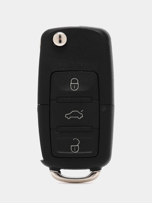 Ключ выкидной VOLKSWAGEN, SEAT, SKODA, 3 кнопки, с держателем эл. пит, без лезвия (корпус)