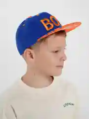 Голубой кепка бейсболка детская для мальчика снэпбэк с рисунком BOY с прямым козырьком