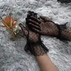Сетчатые гипюровые перчатки, женские, в горошек