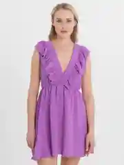 Лавандовый платье на завязках