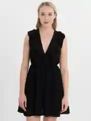 Черный платье на завязках