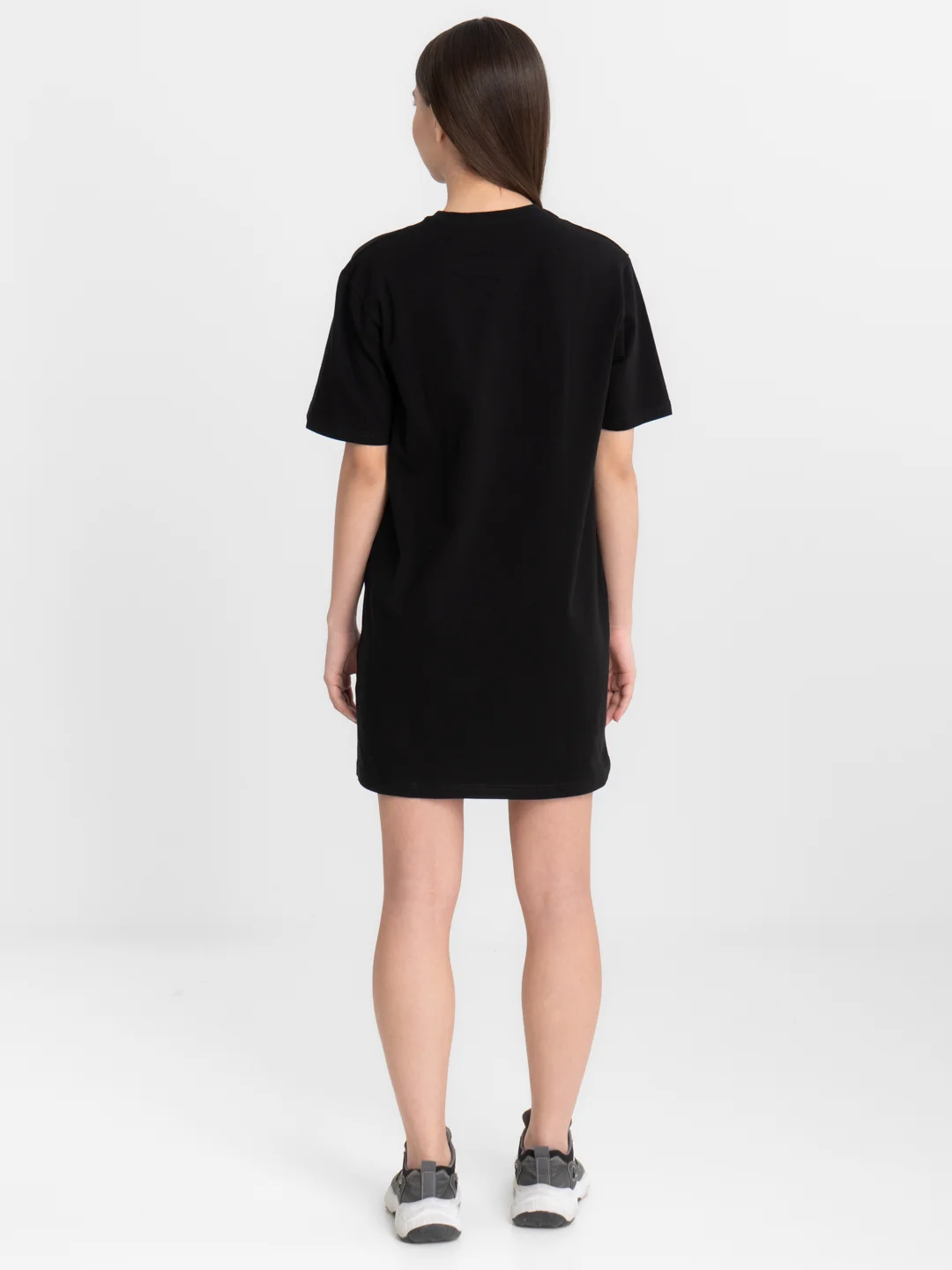 Угольный платье-футболка Oversize, ультракороткое