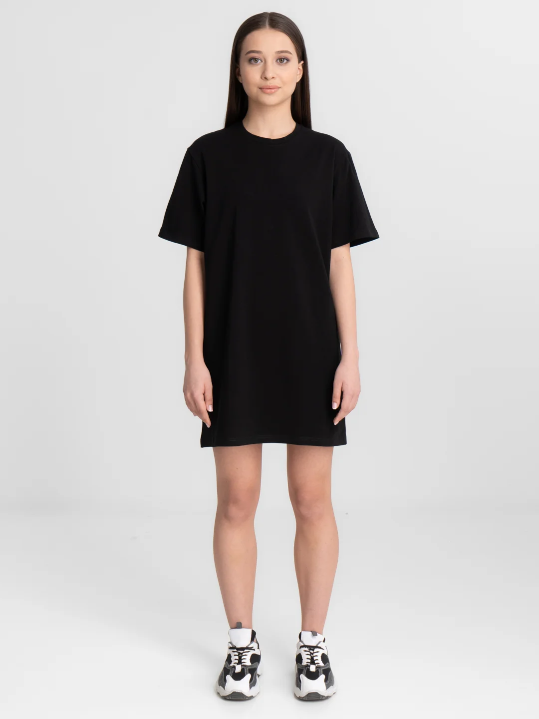 Черный платье-футболка Oversize, ультракороткое
