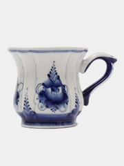 Кружка "Солнышко", малый, гжель, фарфор, 9х7,5 см
