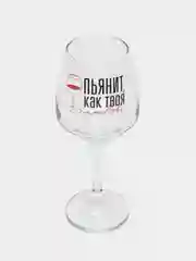 Бокал для вина "Пьянит, как любовь", деколь, 350 мл