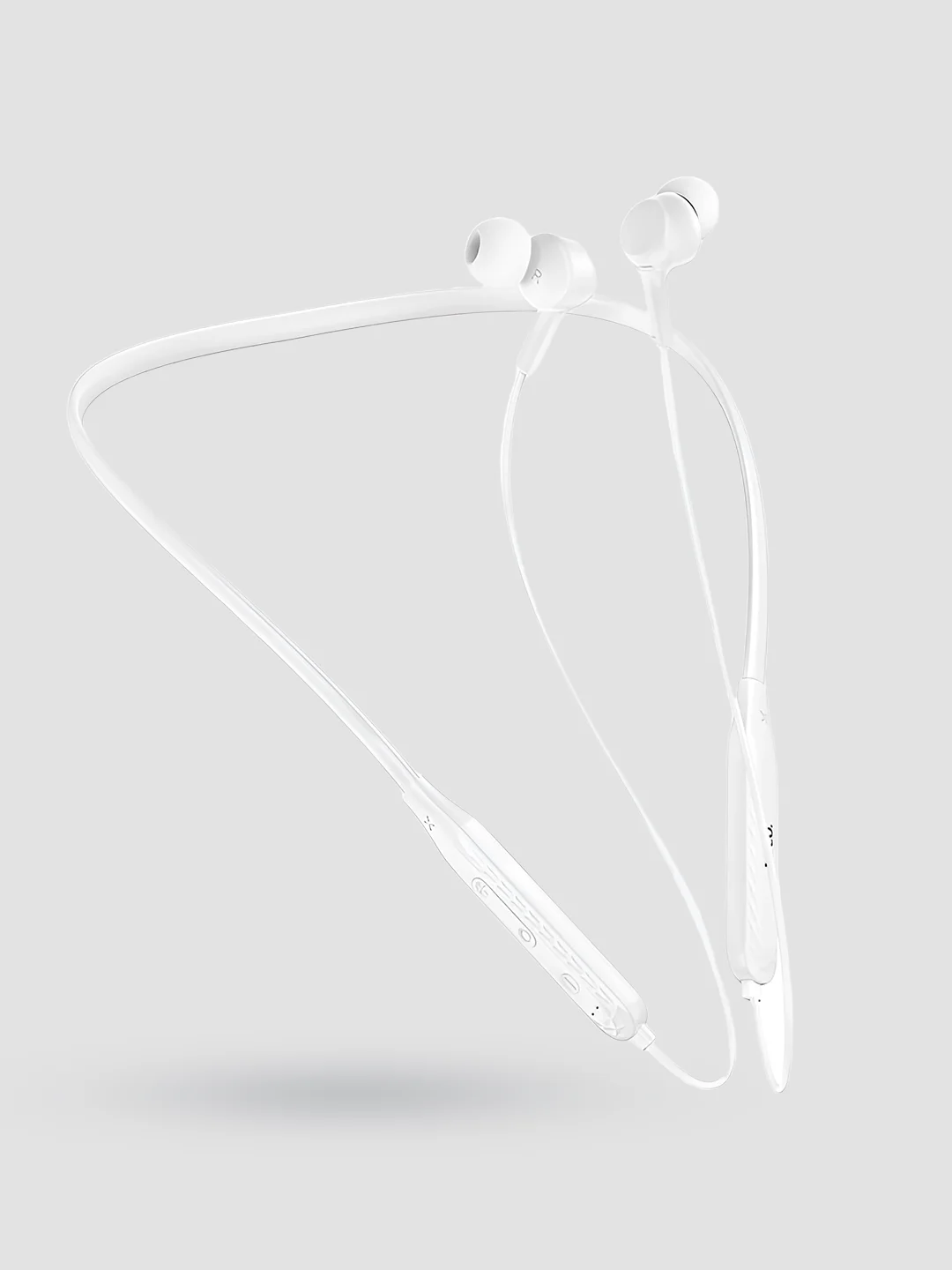 Белый наушники беспроводные спортивные Bluetooth, магнит